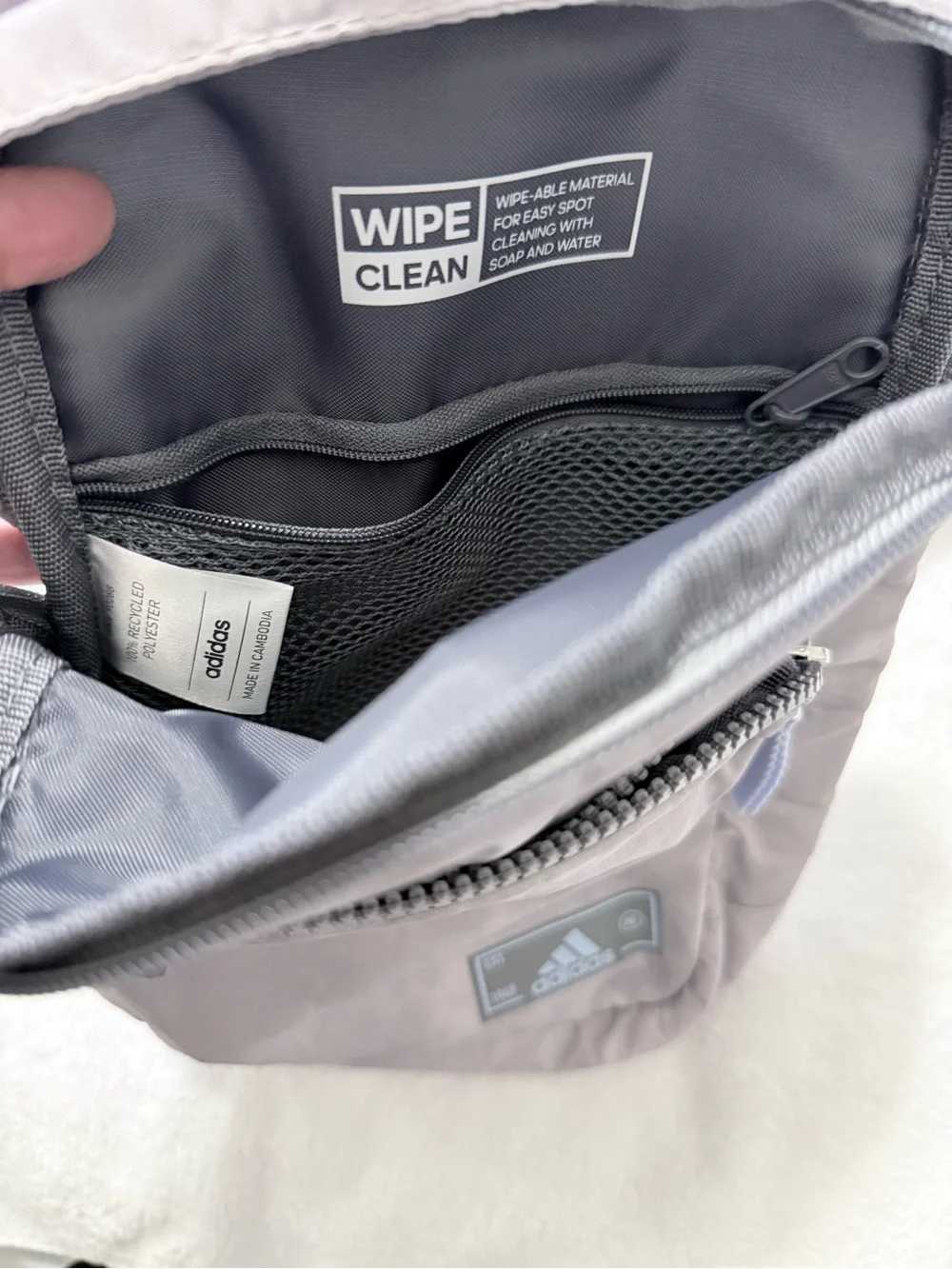 NWOT adidas Gray & Lavender Crossbody Sling Bag with Front Pocket & phone pocket - Picture 4 of 4